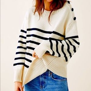 Zara Oversized Striped Chunky Knit Sweater